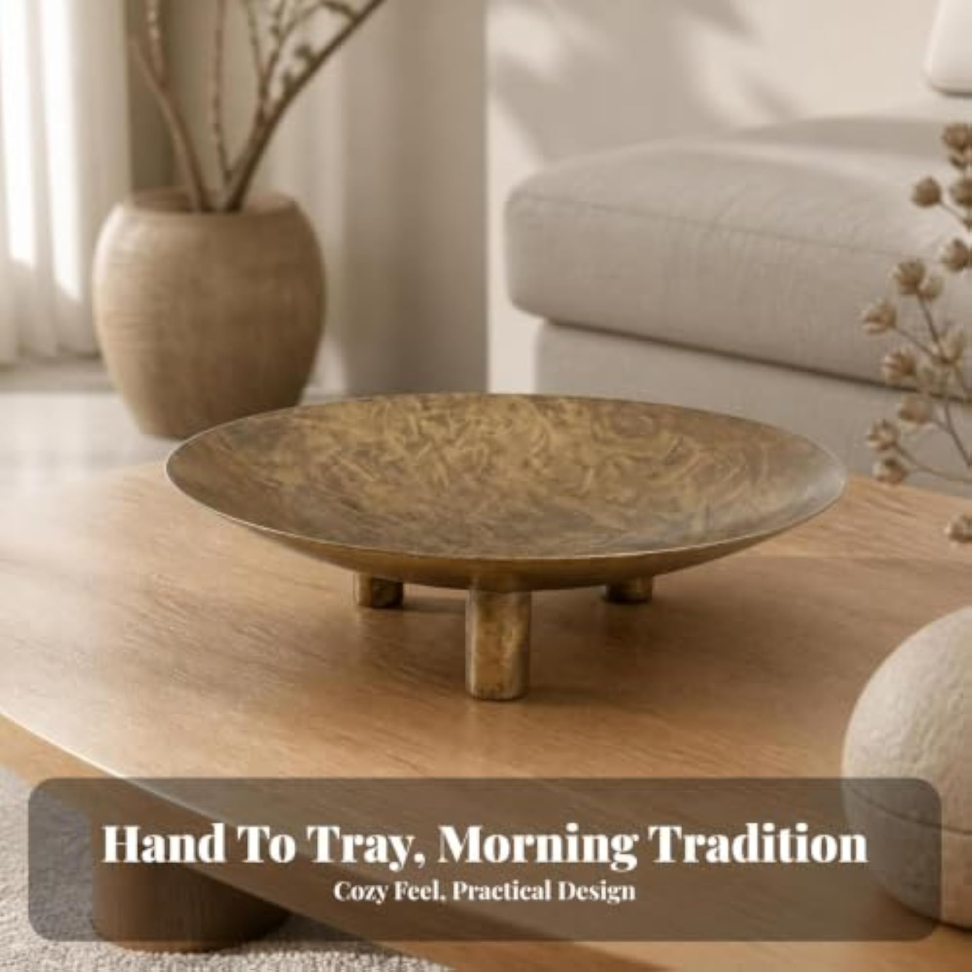 Metal Fruit Tray with Footed Base, Modern Design